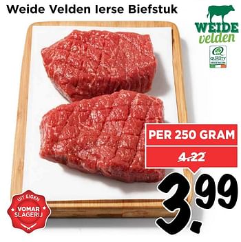 Aanbiedingen Weide velden ierse biefstuk - Weide Velden - Geldig van 30/10/2016 tot 05/11/2016 bij Vomar