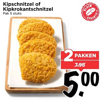 Aanbiedingen Kipschnitzel of kipkrokantschnitzel - Huismerk Vomar - Geldig van 30/10/2016 tot 05/11/2016 bij Vomar