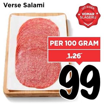 Aanbiedingen Verse salami - Huismerk Vomar - Geldig van 30/10/2016 tot 05/11/2016 bij Vomar