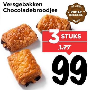 Aanbiedingen Versgebakken chocoladebroodjes - Huismerk Vomar - Geldig van 30/10/2016 tot 05/11/2016 bij Vomar