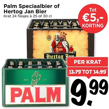 Aanbiedingen Palm speciaalbier of hertog jan bier - Huismerk Vomar - Geldig van 30/10/2016 tot 05/11/2016 bij Vomar