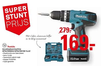 Aanbiedingen Makita accuklopboormachine hp347dwex3-hp347dx100 14.4v - Makita - Geldig van 24/10/2016 tot 06/11/2016 bij Karwei