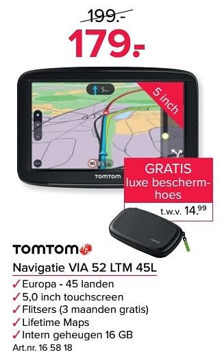 Aanbiedingen Tomtom navigatie via 52 ltm 45l - TomTom - Geldig van 24/10/2016 tot 06/11/2016 bij Kijkshop