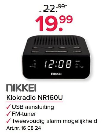 Aanbiedingen Nikkei klokradio nr160u - NIKKEI - Geldig van 24/10/2016 tot 06/11/2016 bij Kijkshop