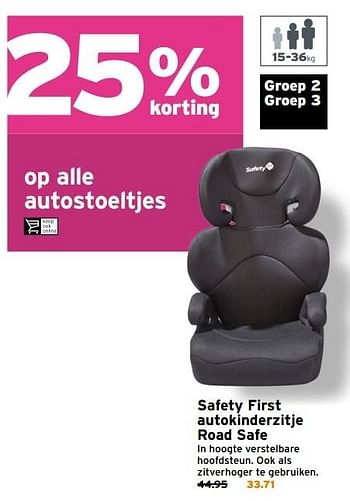 Aanbiedingen Safety first autokinderzitje road safe - Safety First - Geldig van 30/10/2016 tot 06/11/2016 bij Gamma