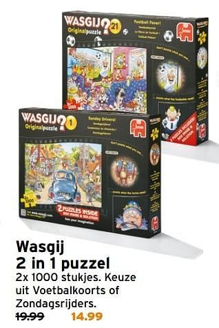 Aanbiedingen Wasgij 2 in 1 puzzel - Jumbo - Geldig van 30/10/2016 tot 06/11/2016 bij Gamma