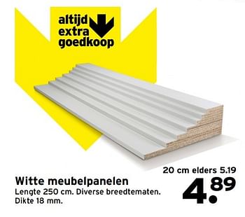 Aanbiedingen Witte meubelpanelen - Huismerk - Gamma - Geldig van 30/10/2016 tot 06/11/2016 bij Gamma