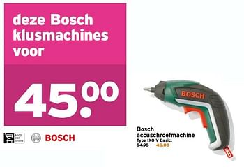 Aanbiedingen Bosch accuschroefmachine ixo v basic - Bosch - Geldig van 30/10/2016 tot 06/11/2016 bij Gamma