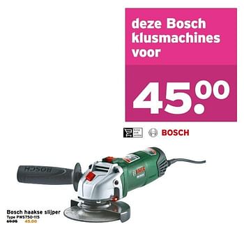 Aanbiedingen Bosch haakse slijper pws750-115 - Bosch - Geldig van 30/10/2016 tot 06/11/2016 bij Gamma