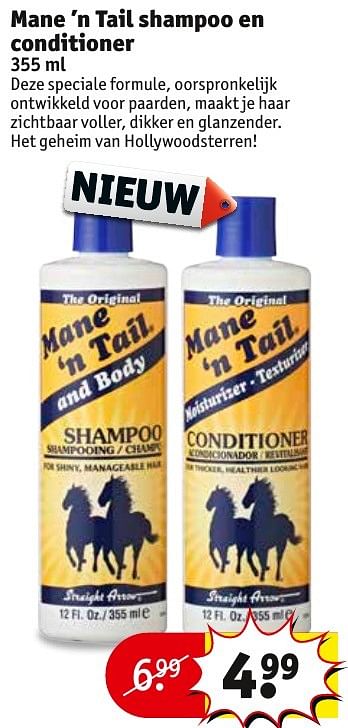 Aanbiedingen Mane `n tail shampoo en conditioner - Mane', n Tail - Geldig van 01/11/2016 tot 06/11/2016 bij Kruidvat