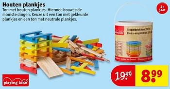 Aanbiedingen Houten plankjes - Playing Kids - Geldig van 01/11/2016 tot 06/11/2016 bij Kruidvat