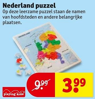 Aanbiedingen Nederland puzzel - Playing Kids - Geldig van 01/11/2016 tot 06/11/2016 bij Kruidvat