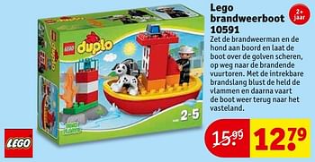 Aanbiedingen Lego brandweerboot 10591 - Lego - Geldig van 01/11/2016 tot 06/11/2016 bij Kruidvat