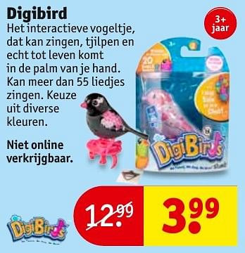 Aanbiedingen Digibird het interactieve vogeltje - DigiBirds - Geldig van 01/11/2016 tot 06/11/2016 bij Kruidvat