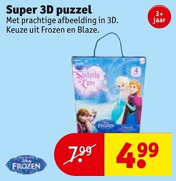 Aanbiedingen Super 3d puzzel - Disney  Frozen - Geldig van 01/11/2016 tot 06/11/2016 bij Kruidvat