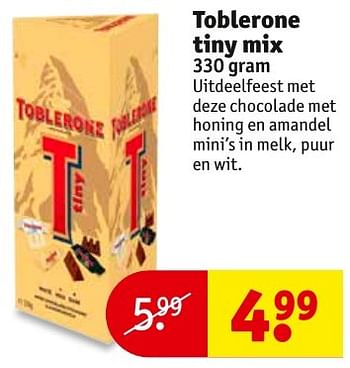 Aanbiedingen Toblerone tiny mix - Toblerone - Geldig van 01/11/2016 tot 06/11/2016 bij Kruidvat