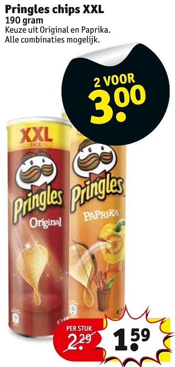 Aanbiedingen Pringles chips xxl - Pringles - Geldig van 01/11/2016 tot 06/11/2016 bij Kruidvat