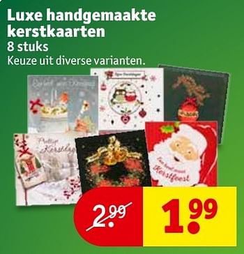 Aanbiedingen Luxe handgemaakte kerstkaarten - Huismerk - Kruidvat - Geldig van 01/11/2016 tot 06/11/2016 bij Kruidvat