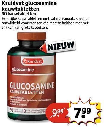 Aanbiedingen Kruidvat glucosamine kauwtabletten - Huismerk - Kruidvat - Geldig van 01/11/2016 tot 06/11/2016 bij Kruidvat