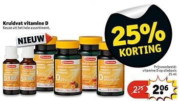 Aanbiedingen Vitamine d op oliebasis - Huismerk - Kruidvat - Geldig van 01/11/2016 tot 06/11/2016 bij Kruidvat
