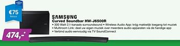 Aanbiedingen Samsung curved soundbar hw-j6500r - Samsung - Geldig van 17/10/2016 tot 04/12/2016 bij ElectronicPartner