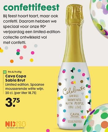 Aanbiedingen Cava copa sabia brut - Huismerk - Hema - Geldig van 17/10/2016 tot 06/11/2016 bij Hema
