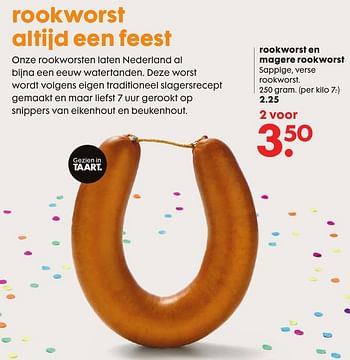 Aanbiedingen Rookworst en magere rookworst - Huismerk - Hema - Geldig van 17/10/2016 tot 06/11/2016 bij Hema
