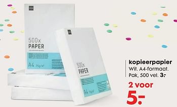 Aanbiedingen Kopieerpapier wit. a4-formaat - Huismerk - Hema - Geldig van 17/10/2016 tot 06/11/2016 bij Hema
