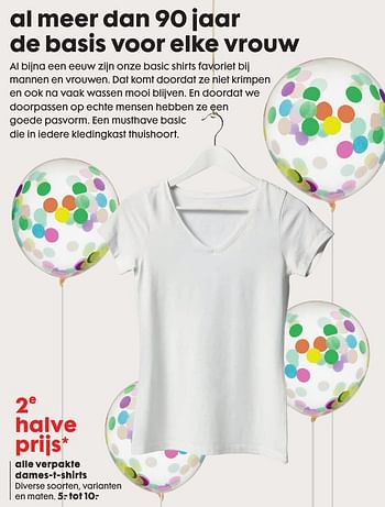 Aanbiedingen Alle verpakte dames-t-shirts - Huismerk - Hema - Geldig van 17/10/2016 tot 06/11/2016 bij Hema