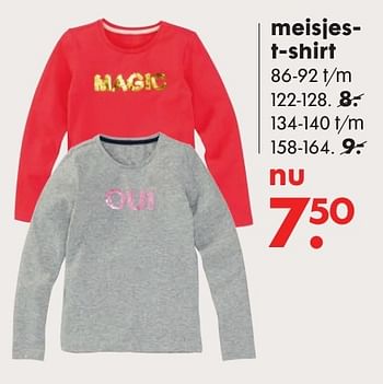 Aanbiedingen Meisjest-shirt - Huismerk - Hema - Geldig van 17/10/2016 tot 06/11/2016 bij Hema