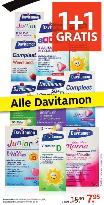 Aanbiedingen Vitamine d aquosum - Davitamon - Geldig van 24/10/2016 tot 06/11/2016 bij Etos