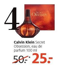Aanbiedingen Calvin klein secret obsession - Calvin Klein - Geldig van 24/10/2016 tot 06/11/2016 bij Etos