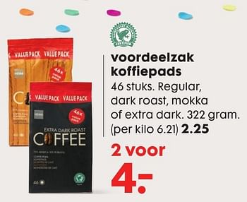 Aanbiedingen Voordeelzak koffiepads - Huismerk - Hema - Geldig van 17/10/2016 tot 06/11/2016 bij Hema