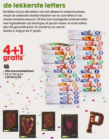 Aanbiedingen Alle chocoladeletters - Huismerk - Hema - Geldig van 17/10/2016 tot 06/11/2016 bij Hema