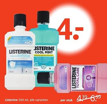 Aanbiedingen Listerine - Listerine - Geldig van 24/10/2016 tot 06/11/2016 bij Etos