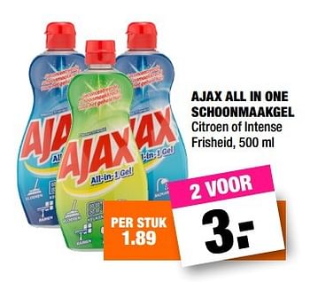 Aanbiedingen Ajax all in one schoonmaakgel - Ajax - Geldig van 24/10/2016 tot 06/11/2016 bij Big Bazar