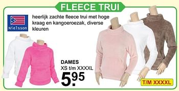 Aanbiedingen Fleece trui dames - Nielsson - Geldig van 06/11/2016 tot 27/11/2016 bij Van Cranenbroek