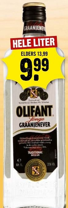 Aanbiedingen Olifant jonge graanjenever - Olifant - Geldig van 30/10/2016 tot 05/11/2016 bij Dirk III