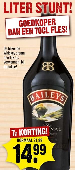 Aanbiedingen Baileys - Baileys - Geldig van 30/10/2016 tot 05/11/2016 bij Dirk III