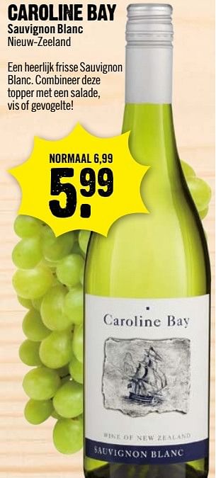 Aanbiedingen Caroline bay sauvignon blanc nieuw-zeeland - Witte wijnen - Geldig van 30/10/2016 tot 05/11/2016 bij Dirk III