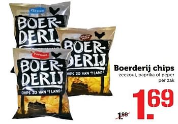 Aanbiedingen Boerderij chips zeezout, paprika of peper - Huismerk - Coop - Geldig van 31/10/2016 tot 06/11/2016 bij Coop
