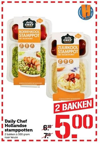 Aanbiedingen Daily chef hollandse stamppotten - Daily chef - Geldig van 31/10/2016 tot 06/11/2016 bij Coop