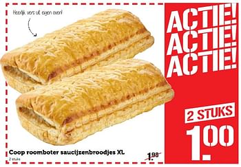 Aanbiedingen Coop roomboter saucijzenbroodjes xl - Huismerk - Coop - Geldig van 31/10/2016 tot 06/11/2016 bij Coop