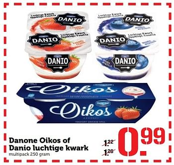 Aanbiedingen Danone oikos of danio luchtige kwark - Danone - Geldig van 31/10/2016 tot 06/11/2016 bij Coop