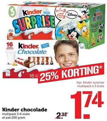Aanbiedingen Kinder chocolade - Kinder - Geldig van 31/10/2016 tot 06/11/2016 bij Coop