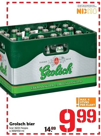 Aanbiedingen Grolsch bier - Grolsch - Geldig van 31/10/2016 tot 06/11/2016 bij Coop