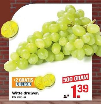 Aanbiedingen Witte druiven - Huismerk - Coop - Geldig van 31/10/2016 tot 06/11/2016 bij Coop