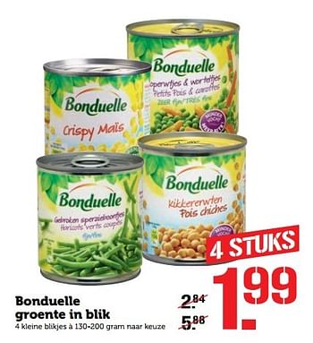 Aanbiedingen Bonduelle groente in blik - Bonduelle - Geldig van 31/10/2016 tot 06/11/2016 bij Coop