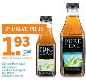 Aanbiedingen Lipton pure leaf - Lipton - Geldig van 31/10/2016 tot 06/11/2016 bij Albert Heijn