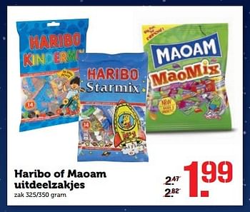 Aanbiedingen Haribo of maoam uitdeelzakjes - Haribo - Geldig van 31/10/2016 tot 06/11/2016 bij Coop